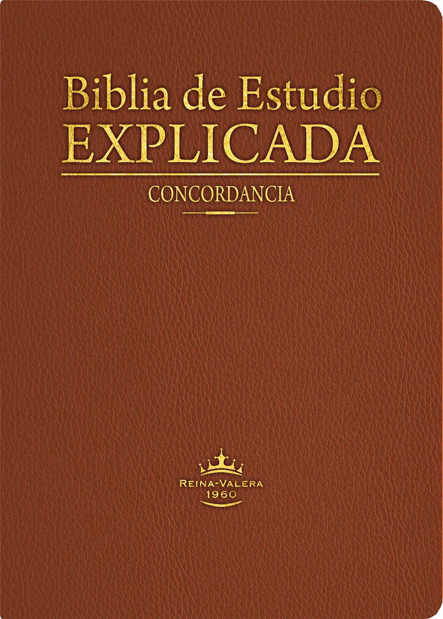 Biblia de Estudio explicada piel especial marron