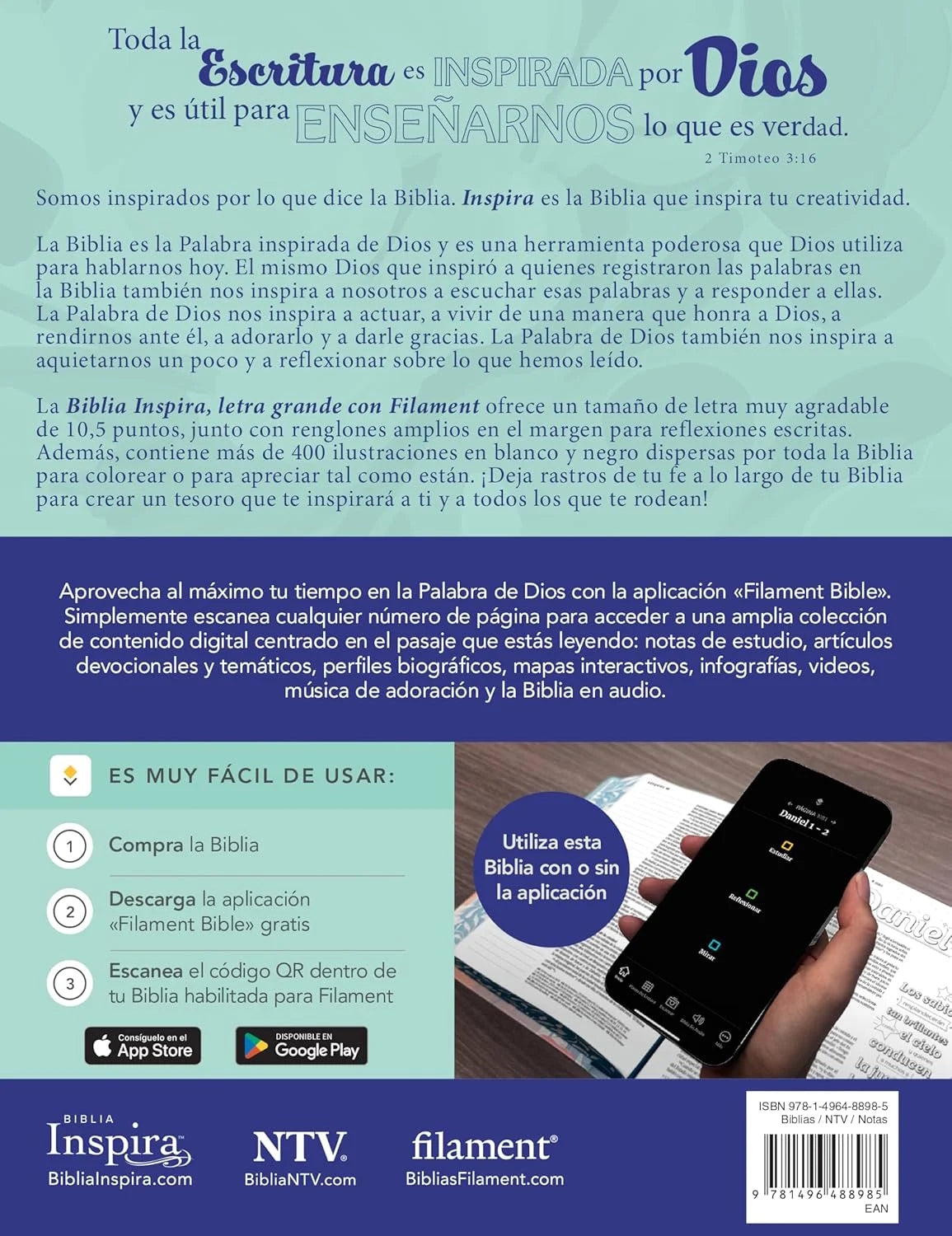 Biblia Inspira Ntv Letra Grande Con Filament