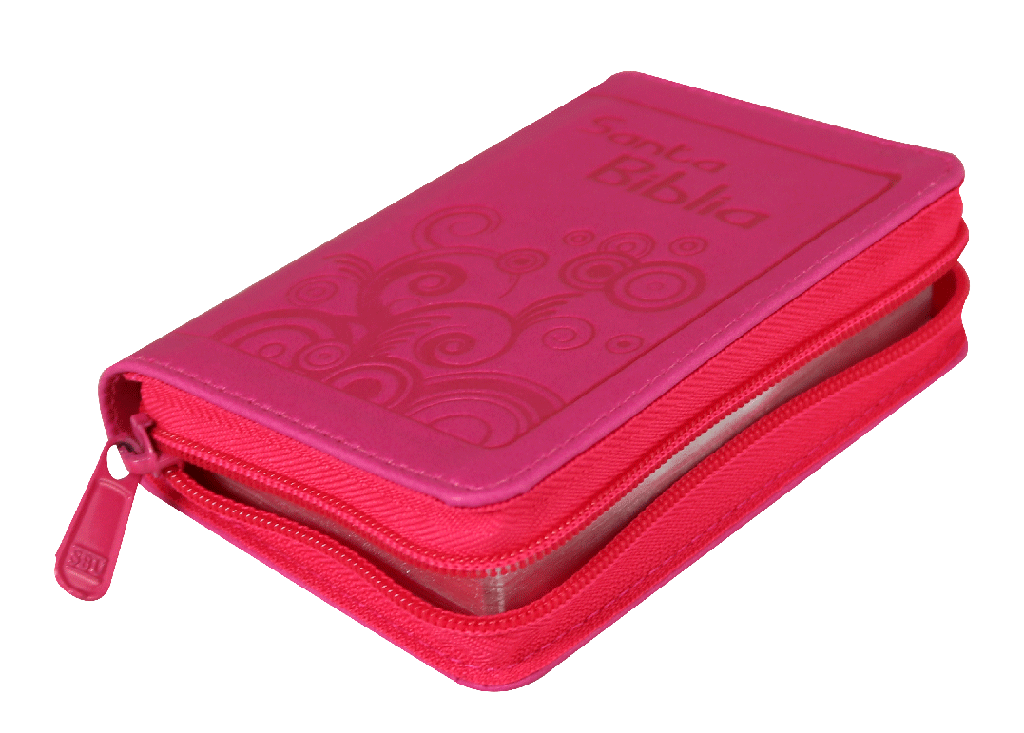 Biblia mini bolsillo RVR 1960 fucsia con cierre