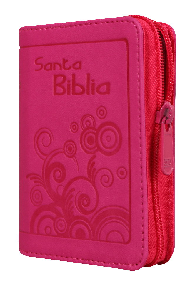 Biblia mini bolsillo RVR 1960 fucsia con cierre