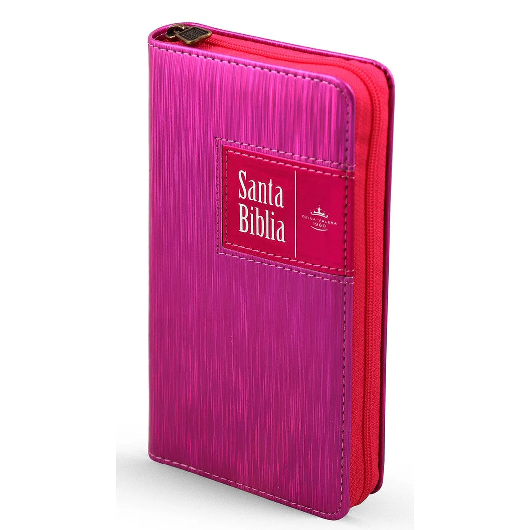 Biblia portátil Rvr1960 Cierre Fucsia Hoja Fina
