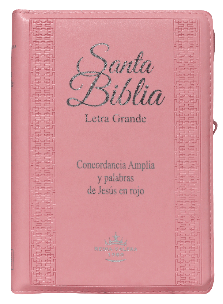 Biblia RVR1960 Letra Grande cierre e índice rosa
