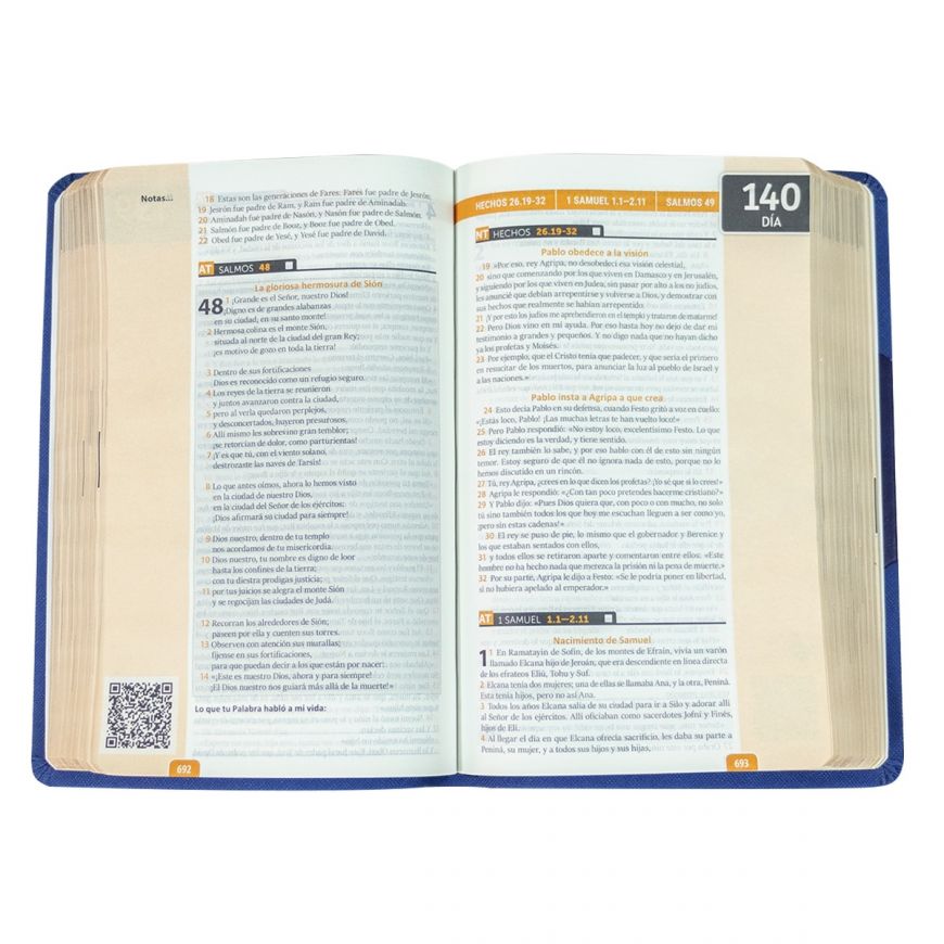 Biblia Devocional Reina Valera Contemporanea Encuentro con Dios RVC azul marino