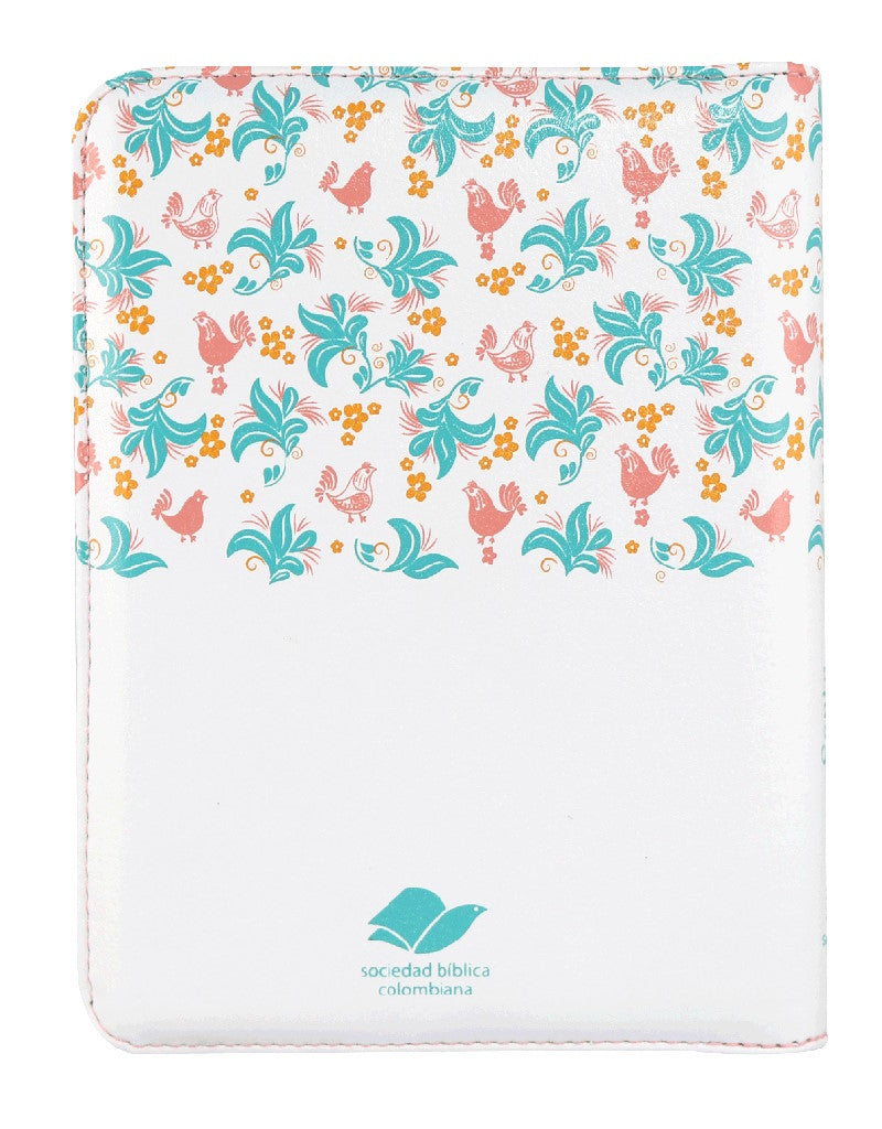 Reina Valera 1960 Blanca con flores compacta concordancia mujer