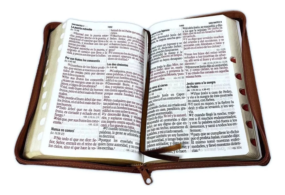 Biblia Reina Valera 1960 Letra Gigante 14 puntos cierre índice Tapa PU duotono marrón