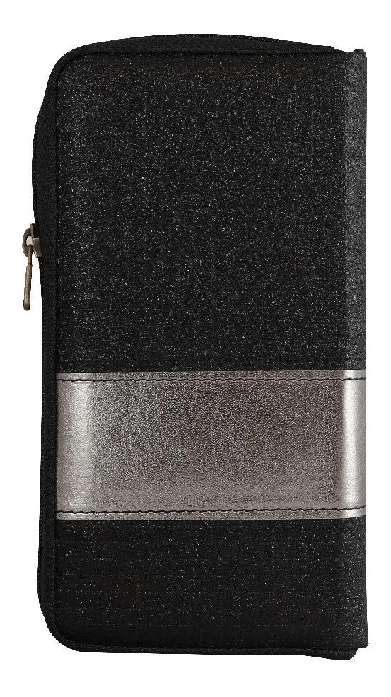 Biblia portátil Rvr1960 Cierre Negro brillante Hoja Fina