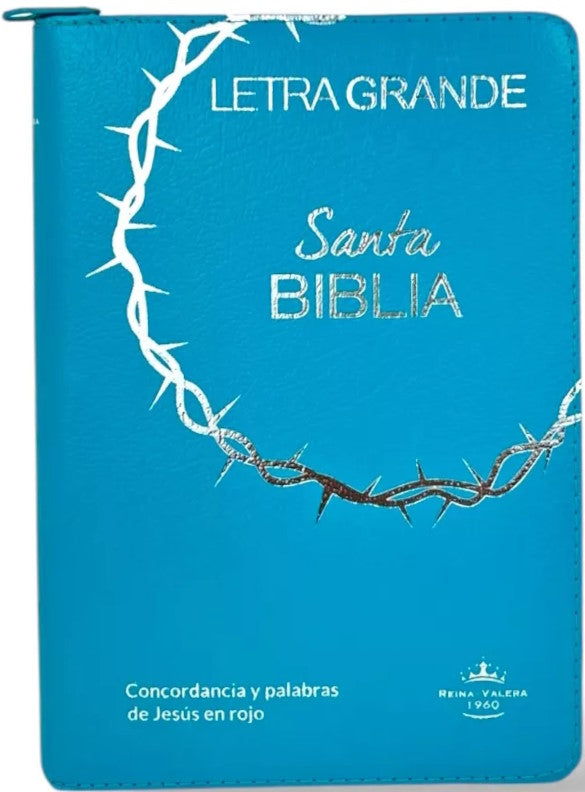 Bibila RVR1960 letra grande cierre índice turquesa / aguamarina