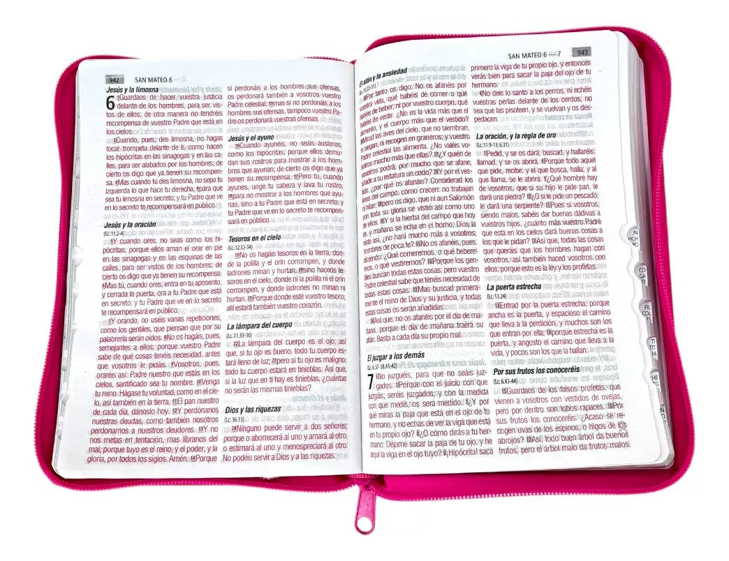 Biblia Rvr1960 Letra Grande 12 Puntos Rosado Cierre Índice