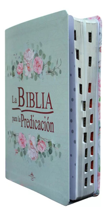 Biblia de la predicación para mujer 10 puntos con índice verde
