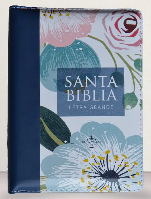 Biblia Reina Valera 1960 compacta letra grande 11 puntos canto azul índice