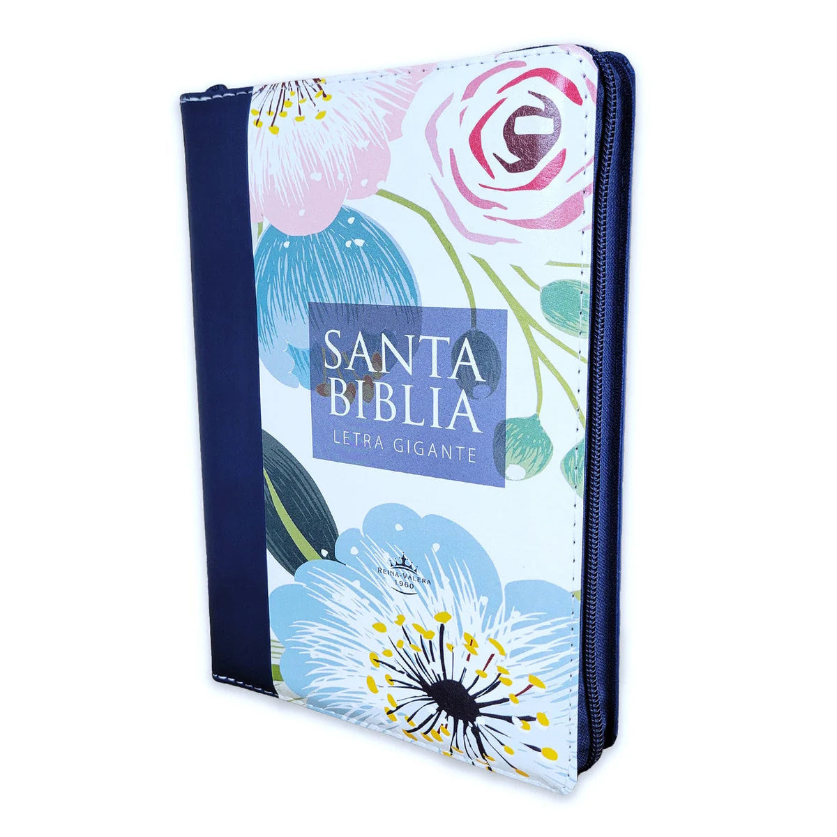 Biblia Reina Valera 1960 Letra gigante 14 puntos flores con cierre