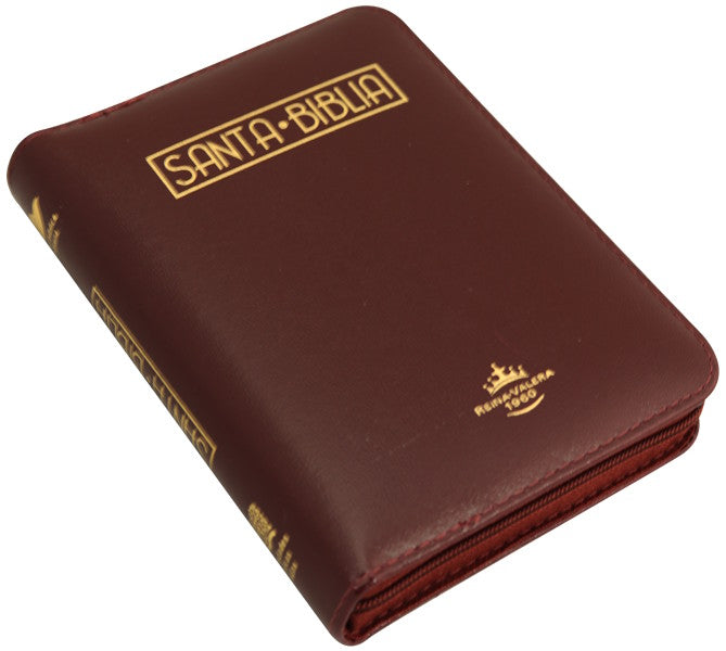 Biblia Reina Valera 1960 Mediana Letra Grande Imitación Piel Vino QR