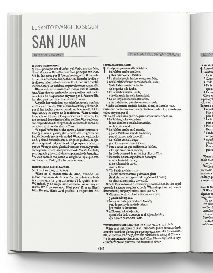 Biblia Multiversiones RVR RVC DHH TLA paralela