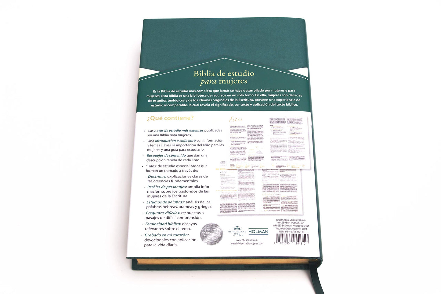 Biblia de estudio para mujeres, RVR 1960 tela verde