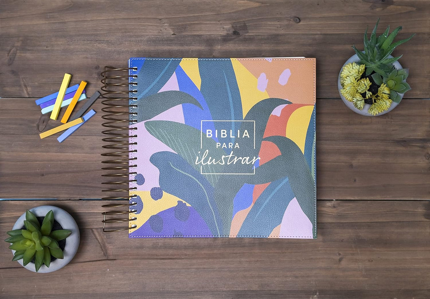 Reina Valera 1960 Biblia para ilustrar, floral símil piel