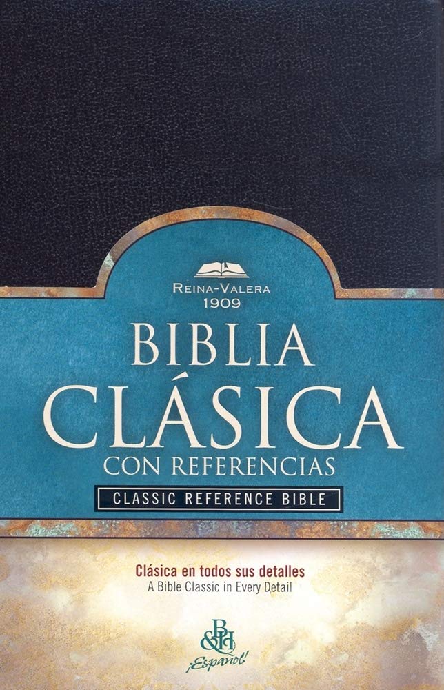 Biblia Reina Valera 1909 con referencias, imitación piel negro