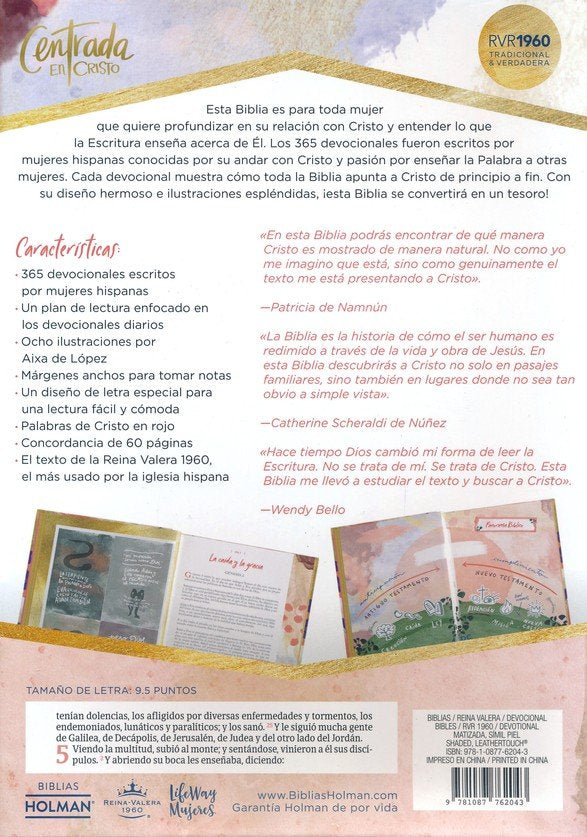Biblia Devocional Reina Valera 1960 Centrada en Cristo matizada, simil piel