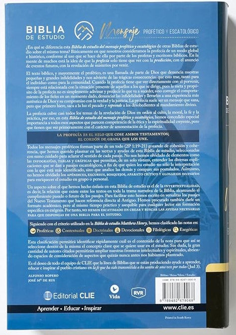 Biblia de Estudio Mensaje Profético y Escatológico RV1977 tapa dura