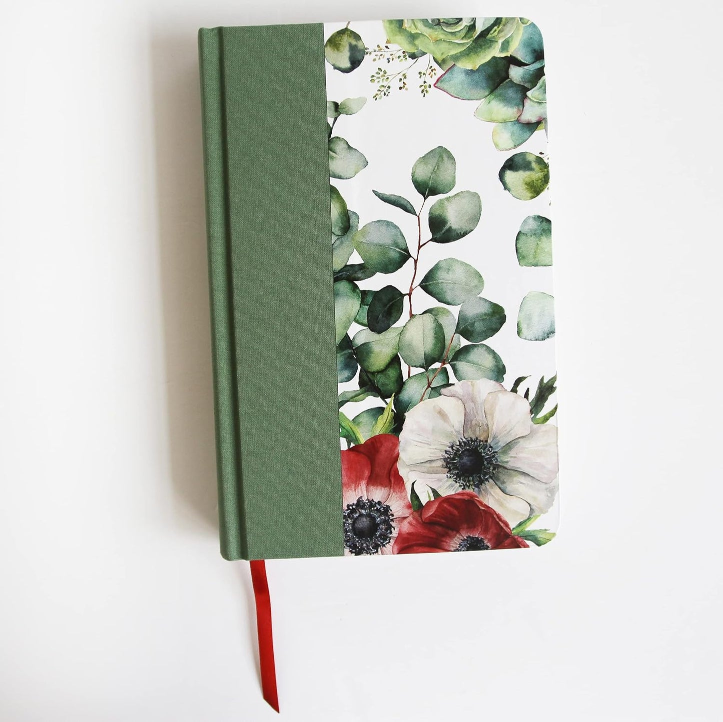 Biblia Reina Valera 1960 letra 10,5 puntos tapa dura flores - verde
