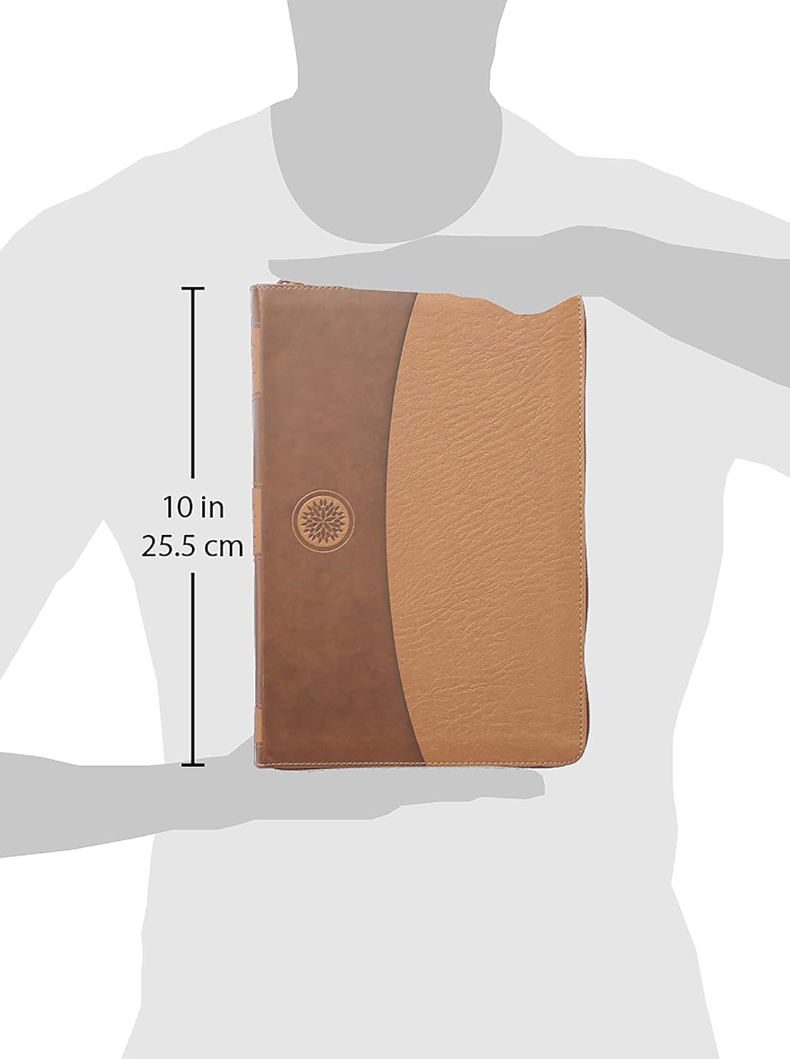 Biblia Reina Valera 1960 Tamaño grande, letra grande piel canela con cremallera