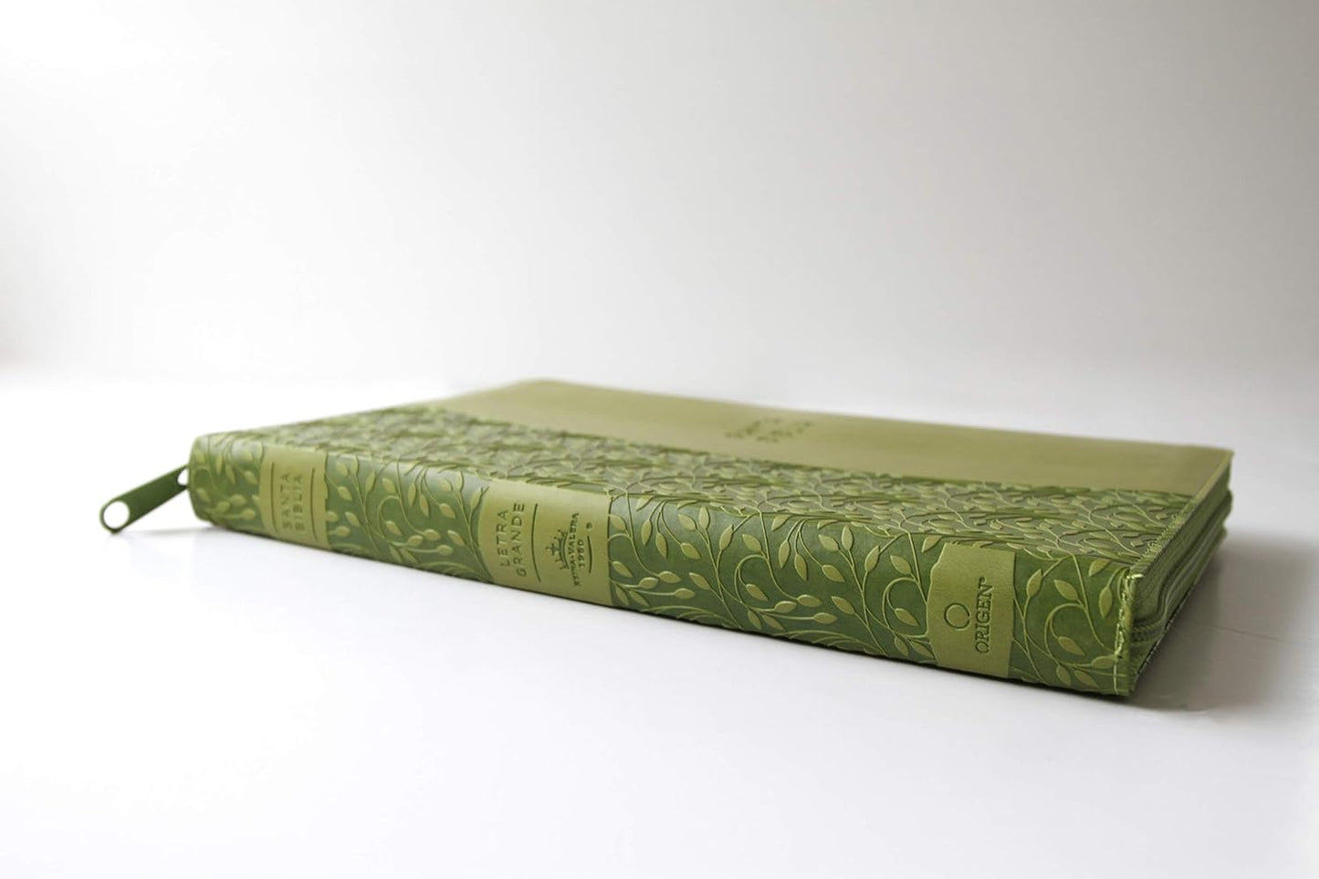 Biblia Reina Valera 1960 Tamaño grande, letra grande piel verde con cierre