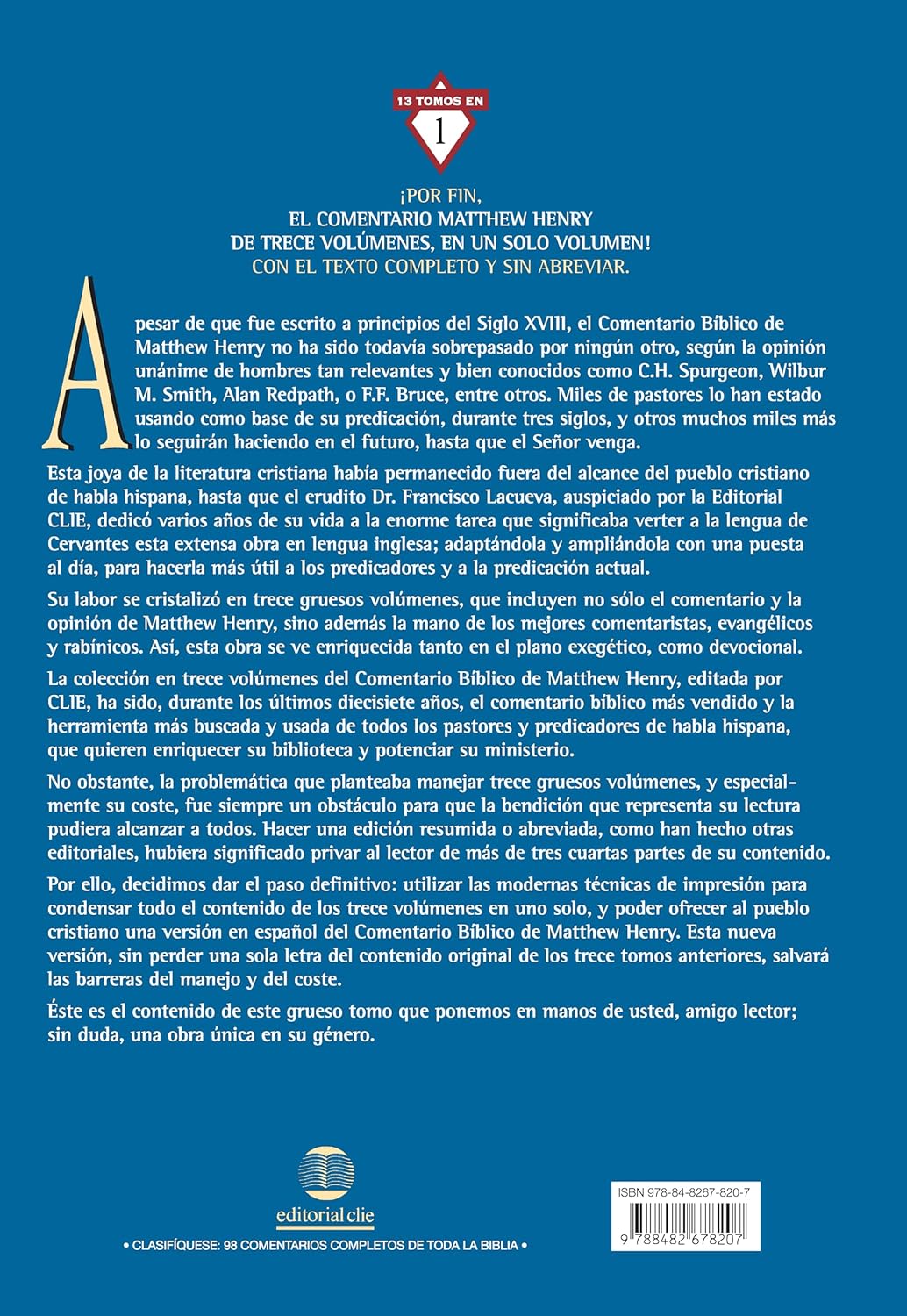 Libro Comentario Bíblico Matthew Henry: Obra completa