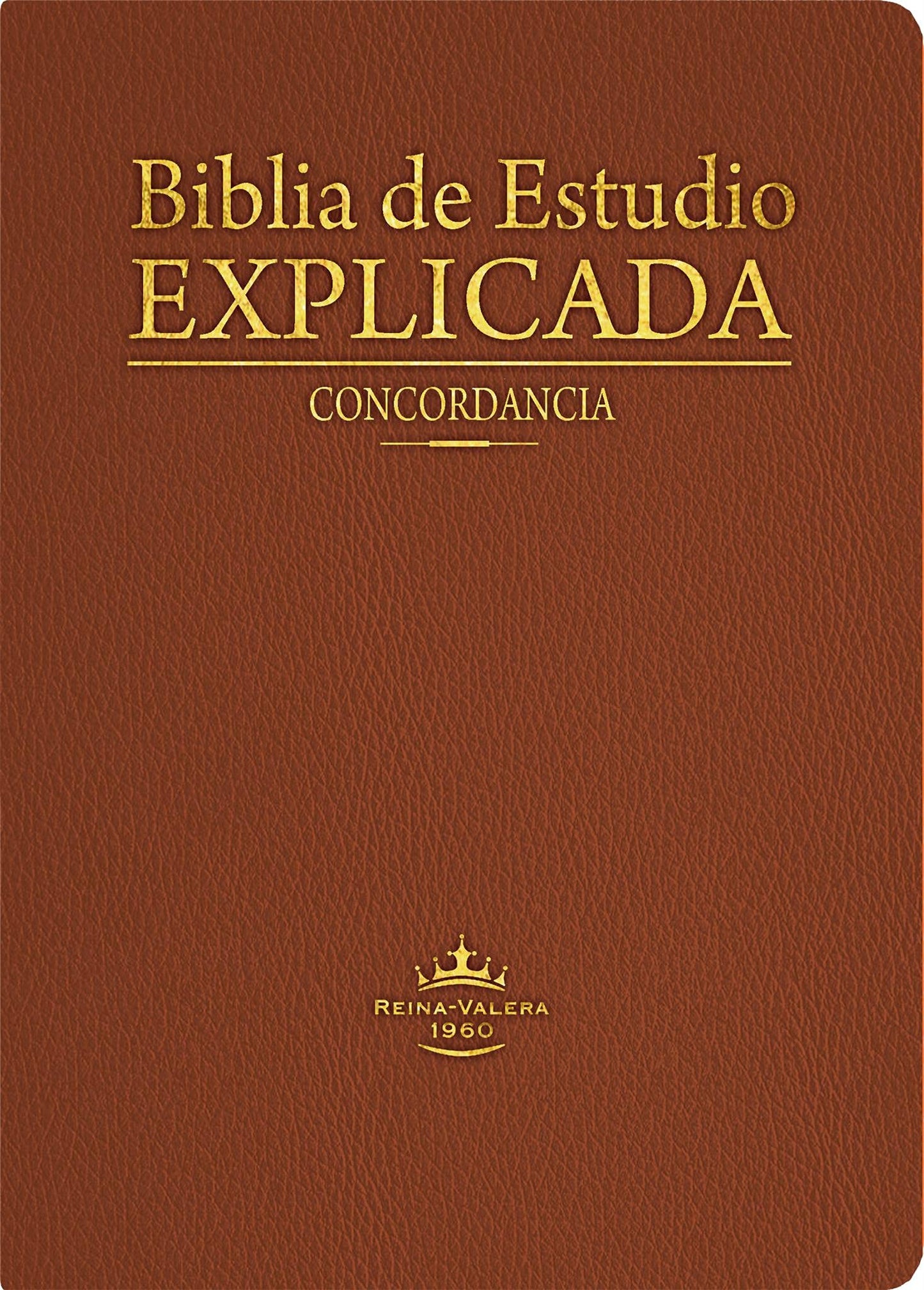 Biblia de Estudio explicada piel especial marron