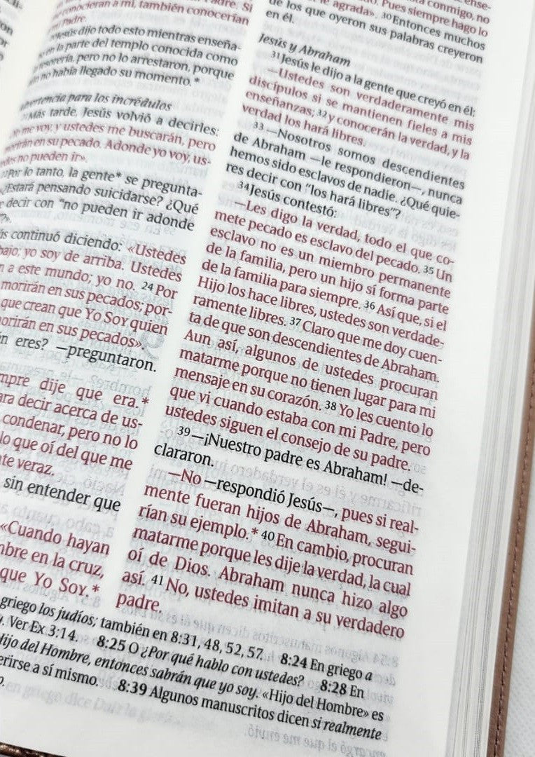 Biblia NTV rosado metálico 10 puntos simil piel