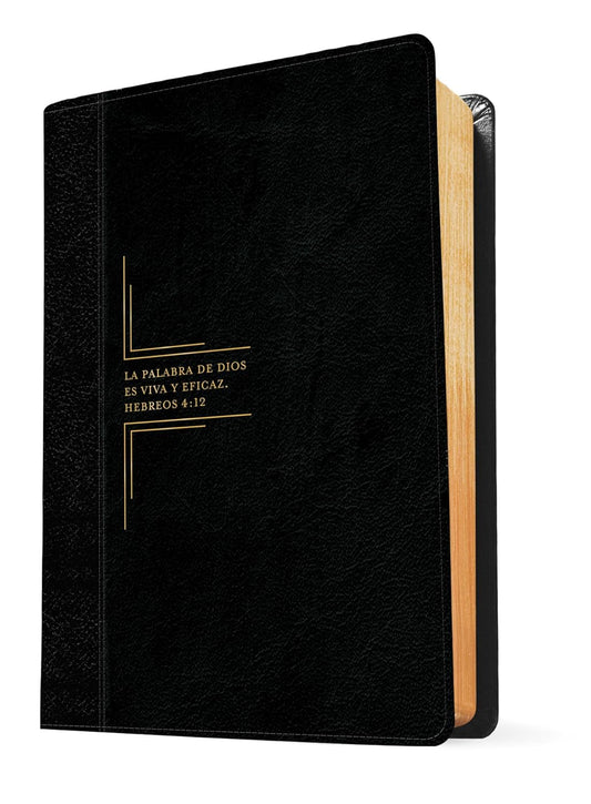 Biblia de estudio del diario vivir RVR60, letra grande, SentiPiel, Negro