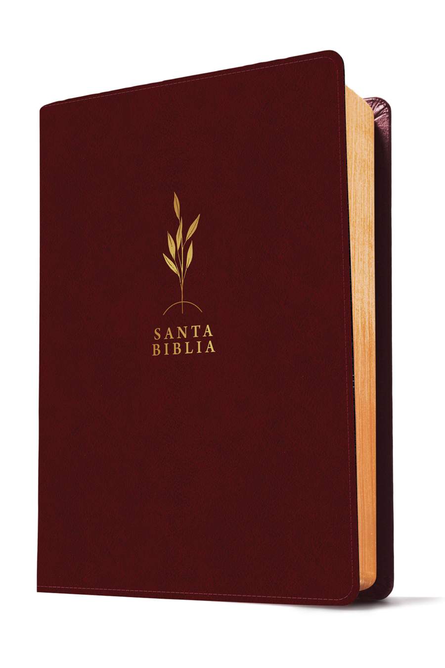 Biblia de estudio del diario vivir RVR60, letra grande, SentiPiel, Vino tinto
