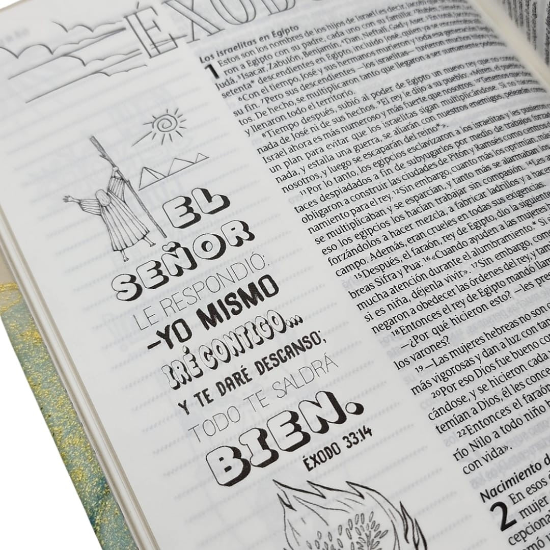 Biblia Inspira NTV con Filament SentiPiel, diseño Oro