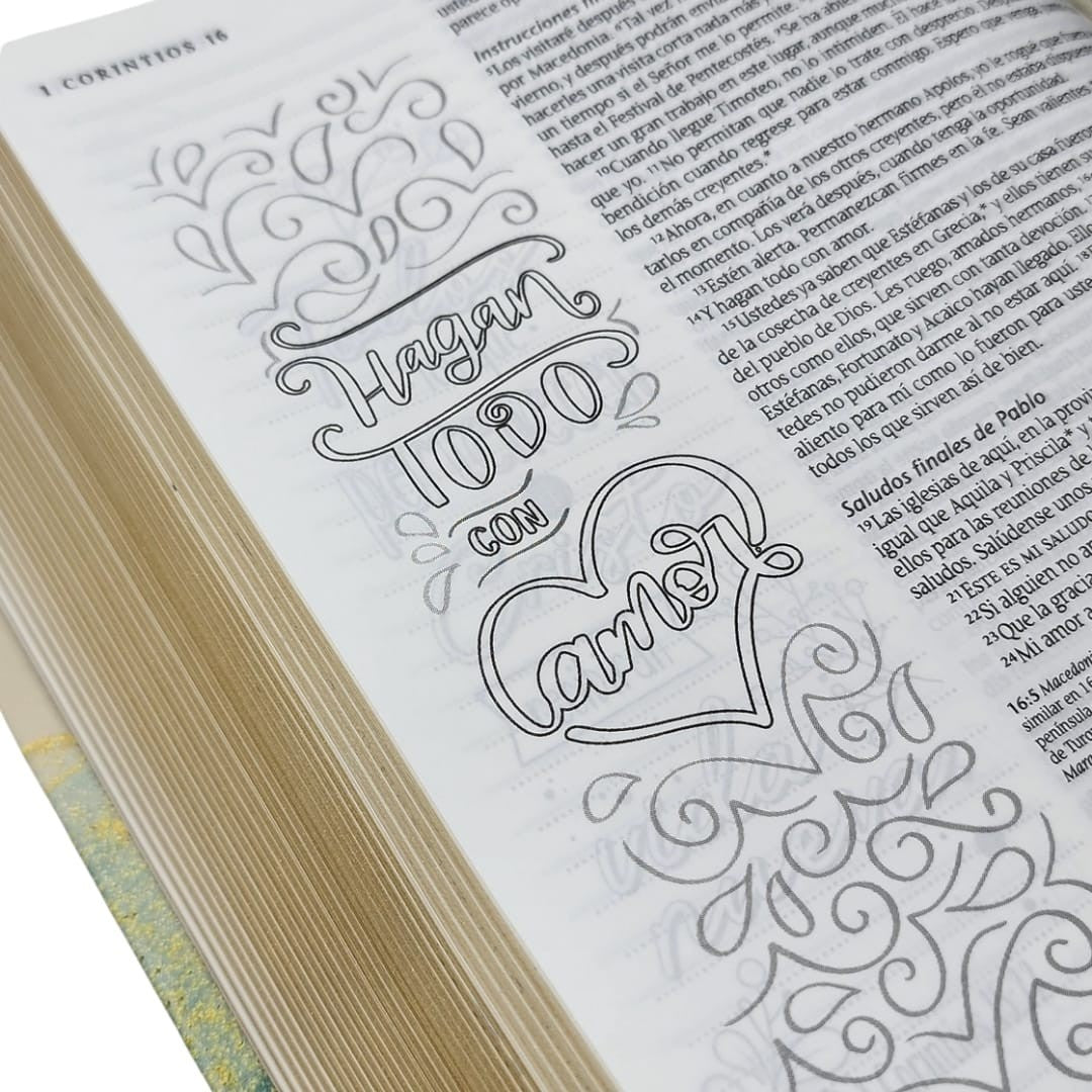 Biblia Inspira NTV con Filament SentiPiel, diseño Oro