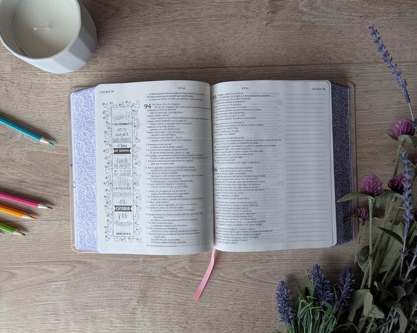 Biblia Inspira NTV con Filament (SentiPiel, Acuarela rosa)