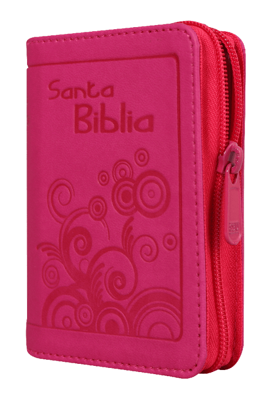 Biblia mini bolsillo RVR 1960 fucsia con cierre