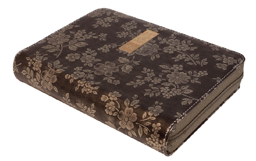 Biblia RVR 1060 para la mujer flores plateadas