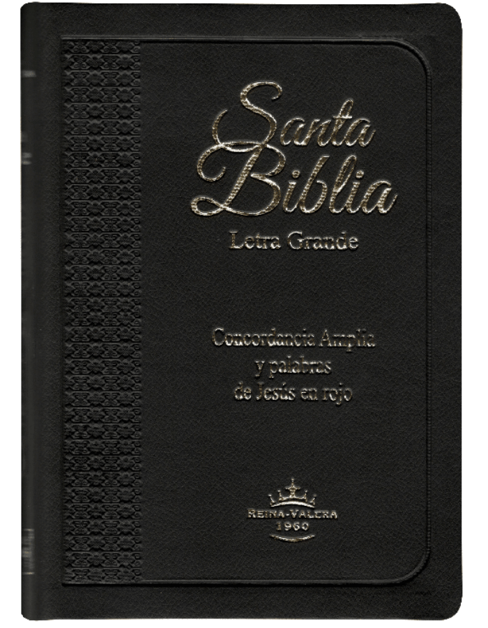 Biblia RVR 1960 Letra Grande PJR índice negro y canto dorado