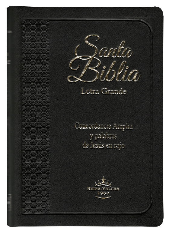 Biblia RVR 1960 Letra Grande PJR índice negro y canto dorado