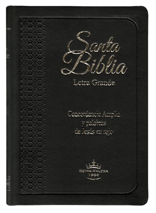 Biblia RVR 1960 Letra Grande PJR índice negro y canto dorado