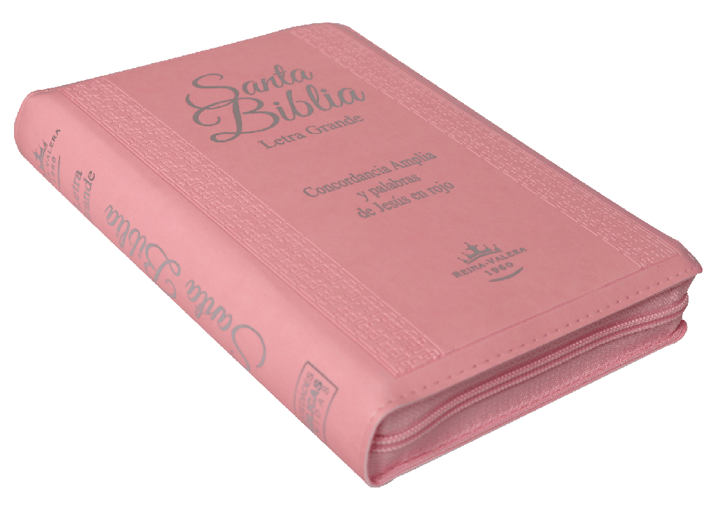 Biblia RVR1960 Letra Grande cierre e índice rosa