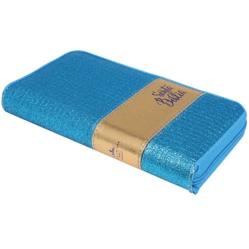 Biblia portátil Rvr1960 Cierre Turquesa Hoja Fina