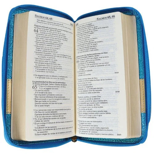 Biblia portátil Rvr1960 Cierre Turquesa Hoja Fina