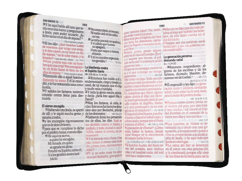 Biblia  RVR 1960 Letra super gigante piel fina cierre e indice 18 puntos