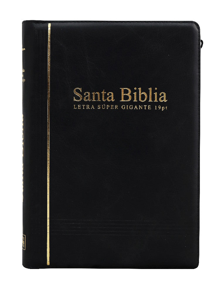 Biblia  RVR 1960 Letra super gigante piel fina cierre e indice 18 puntos