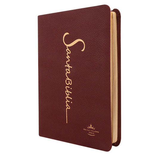 Biblia Reina Valera 1960 Mediana Letra Grande Imitación Piel Vino
