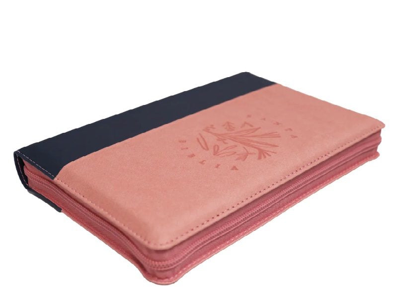 Biblia RVR60 Letra Grande 14 pts con ayudas Digitales – rosado azul con cierre