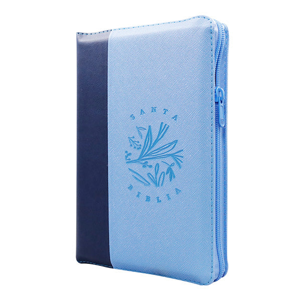Biblia RVR60 Letra Grande 14 pts con ayudas Digitales – Azul bicolor