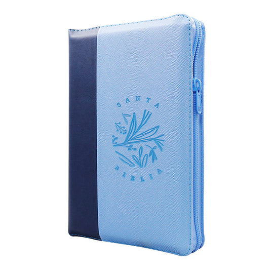 Biblia RVR60 Letra Grande 14 pts con ayudas Digitales – Azul bicolor