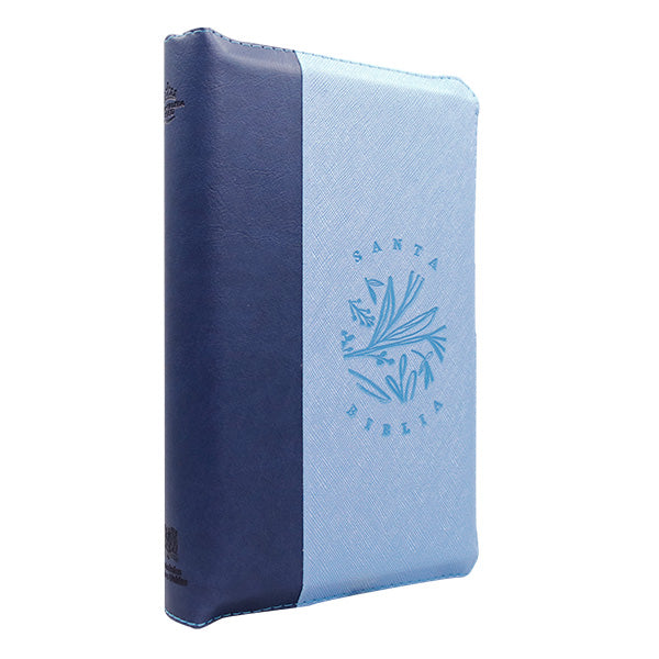 Biblia RVR60 Letra Grande 14 pts con ayudas Digitales – Azul bicolor