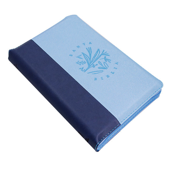 Biblia RVR60 Letra Grande 14 pts con ayudas Digitales – Azul bicolor