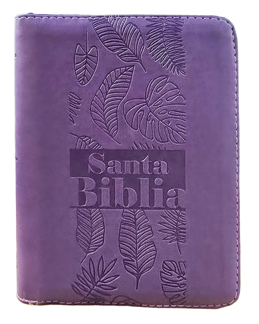 Biblia Reina Valera 1960 Compacta Letra Grande 11 puntos PJR Cierre Color Lilia Con Ayudas QR